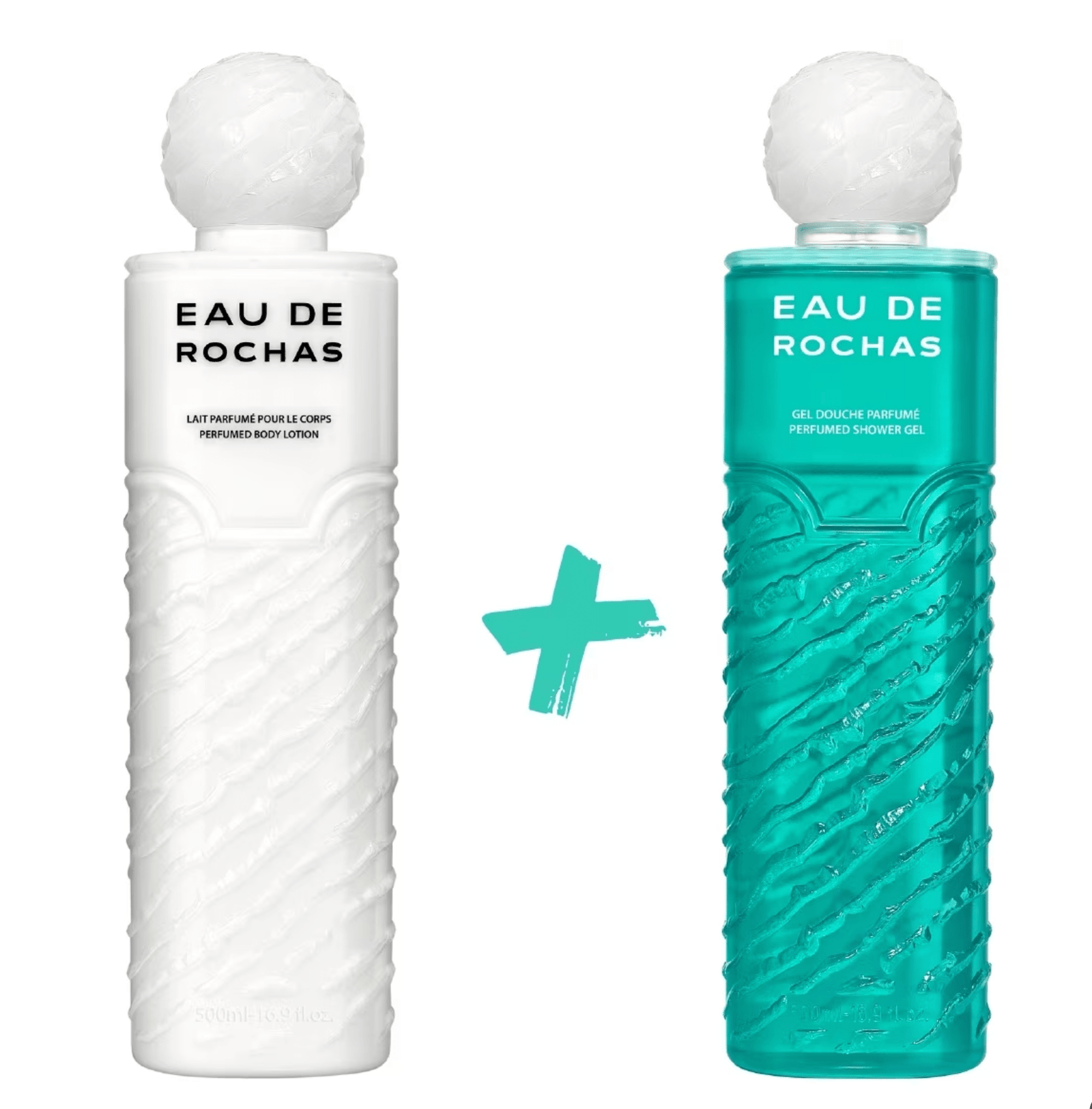 Eau de Rochas-(Lait+Gel douche) pour le Corps-500mlX2