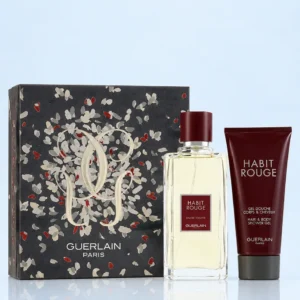 Coffret Guerlain-Habit Rouge-Eau de Toilette-100ml + Gel Douche-75ml (2 Pièces) Vintage